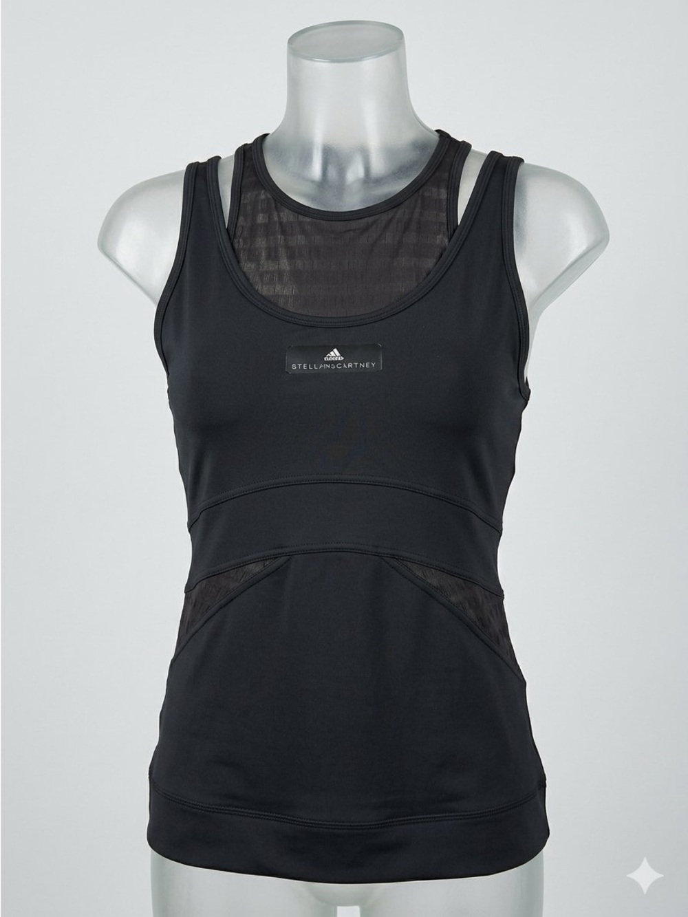 Adidas by Stella McCartney Black Mesh-Inset Athletic Tank